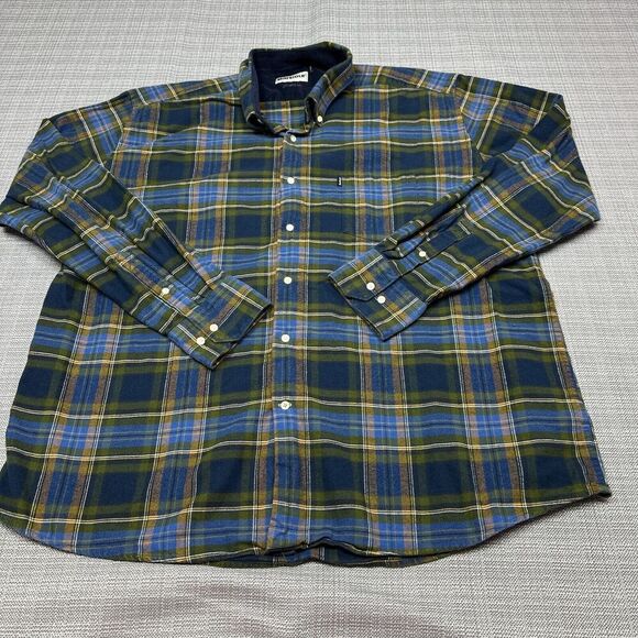 Barbour Castlelay Plaid Flannel Shirt XXL Tailored Fit‎ Corduroy Collar Outdoors - Picture 1 of 10